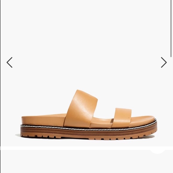 Madewell The Charley Double-Strap Slide Sandal in Desert Camel - Picture 2 of 10